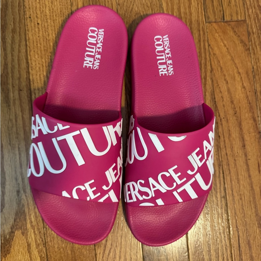 Versace Jeans Collection Fuchsia Slide Sandals